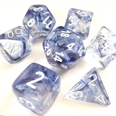 Chessex: Nebula 7PC Black / White