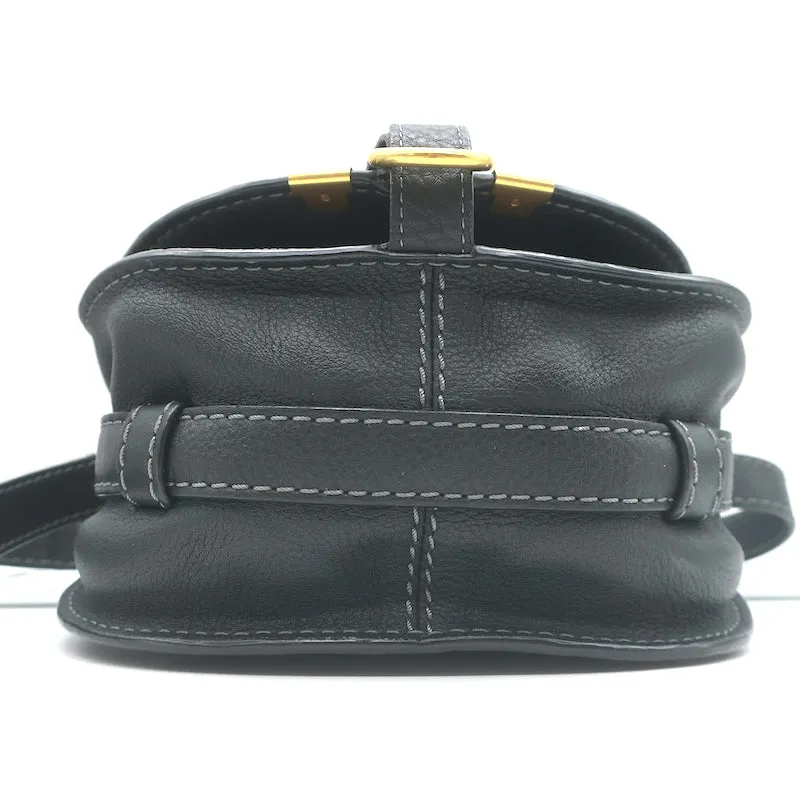 Chloe Marcie Small Crossbody Bag Black Grained Leather