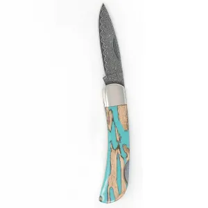 Cholla Damascus 3" Lockback - Aqua