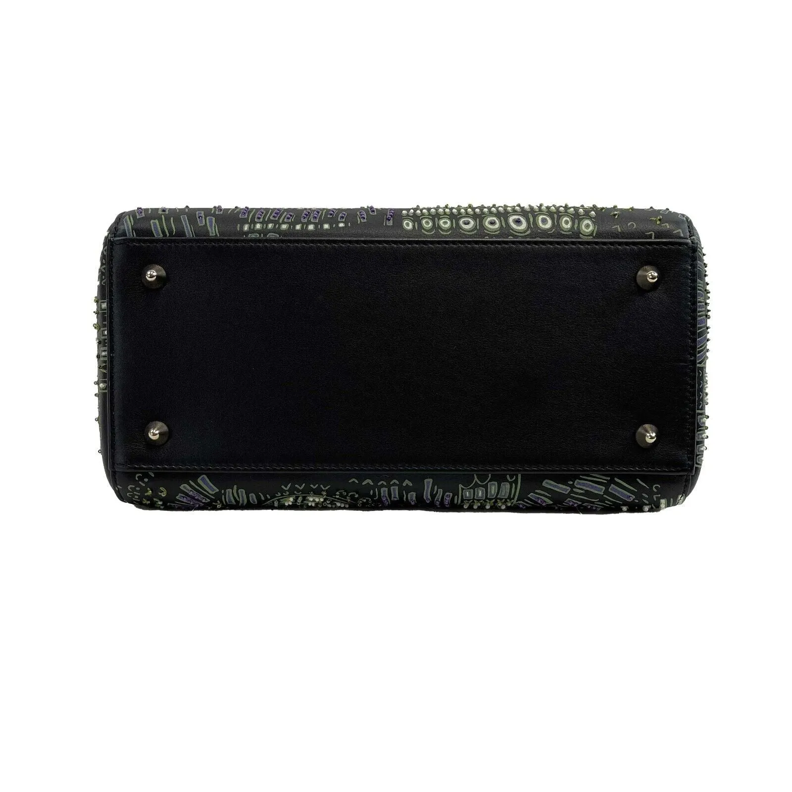 Christian Dior Medium Embroidered Animals Lady Dior Black, Green Purple handbag