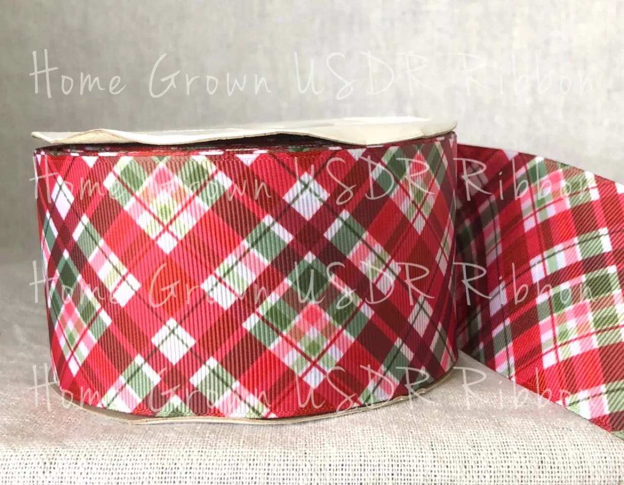 Christmas Plaid Double Sided USDR Ribbon 1.5 Inch - 2.25 Inch - 3 Inch