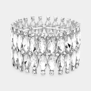 Clear Marquise Stone Stretch Pageant Bracelet  | 565108