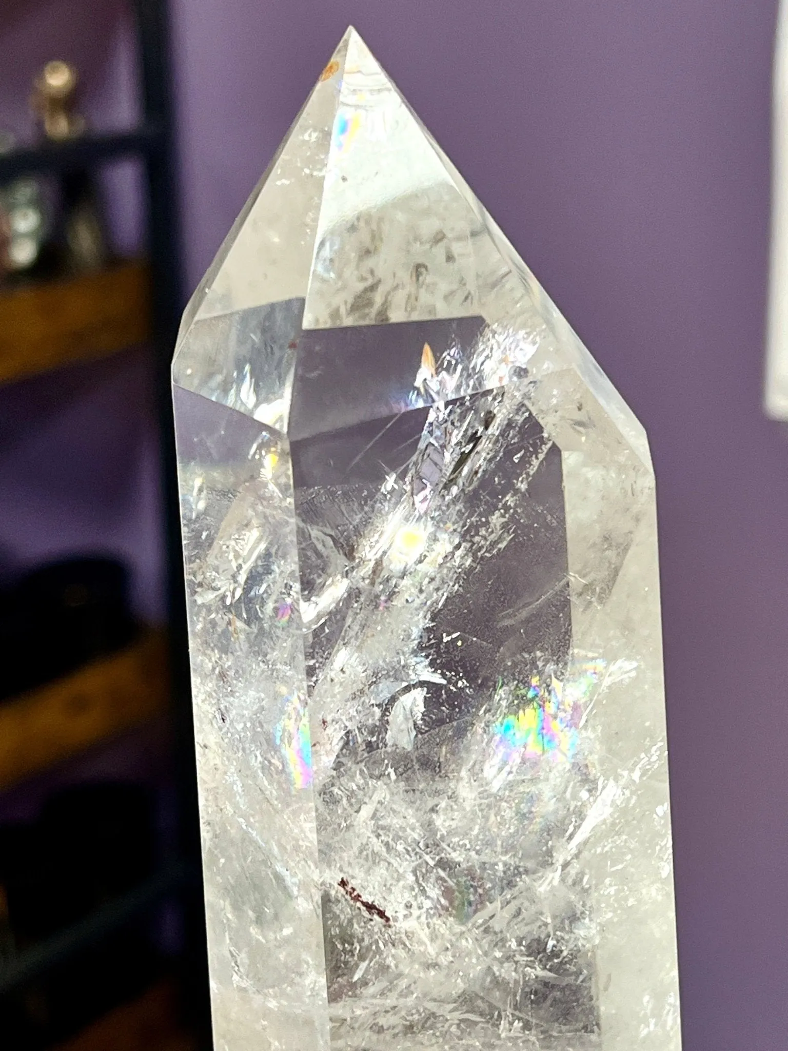 Clear Quartz Crystal Tower, Large Quartz Crystal Obelisk, Rainbow Flash Quartz Crystal Point, Large Clear Quartz Tower, High Quality Quartz