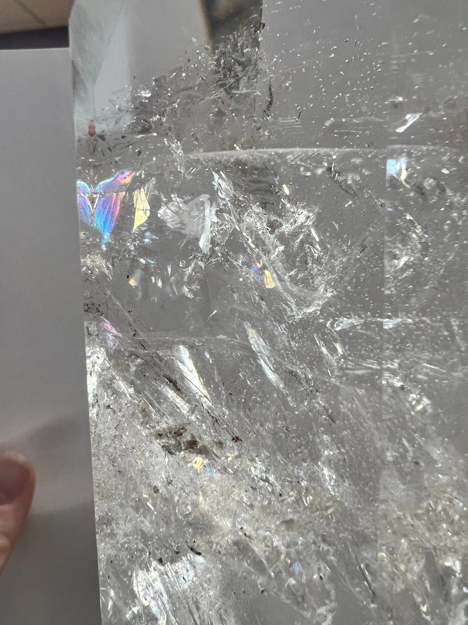 Clear Quartz Crystal Tower, Large Quartz Crystal Obelisk, Rainbow Flash Quartz Crystal Point, Large Clear Quartz Tower, High Quality Quartz