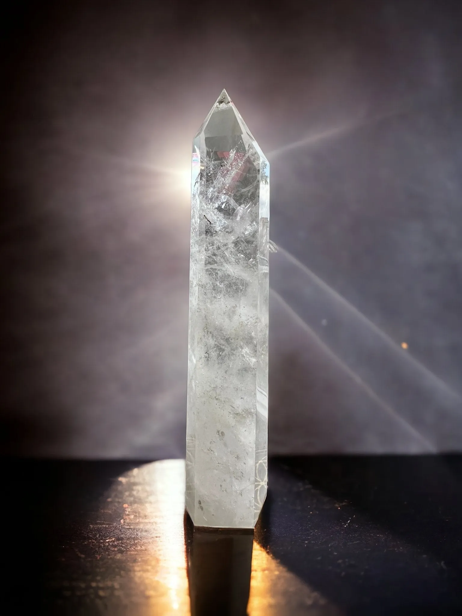Clear Quartz Crystal Tower, Large Quartz Crystal Obelisk, Rainbow Flash Quartz Crystal Point, Large Clear Quartz Tower, High Quality Quartz