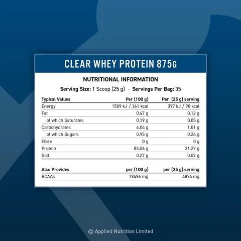 Clear Whey Isolate 875g (35 Servings)