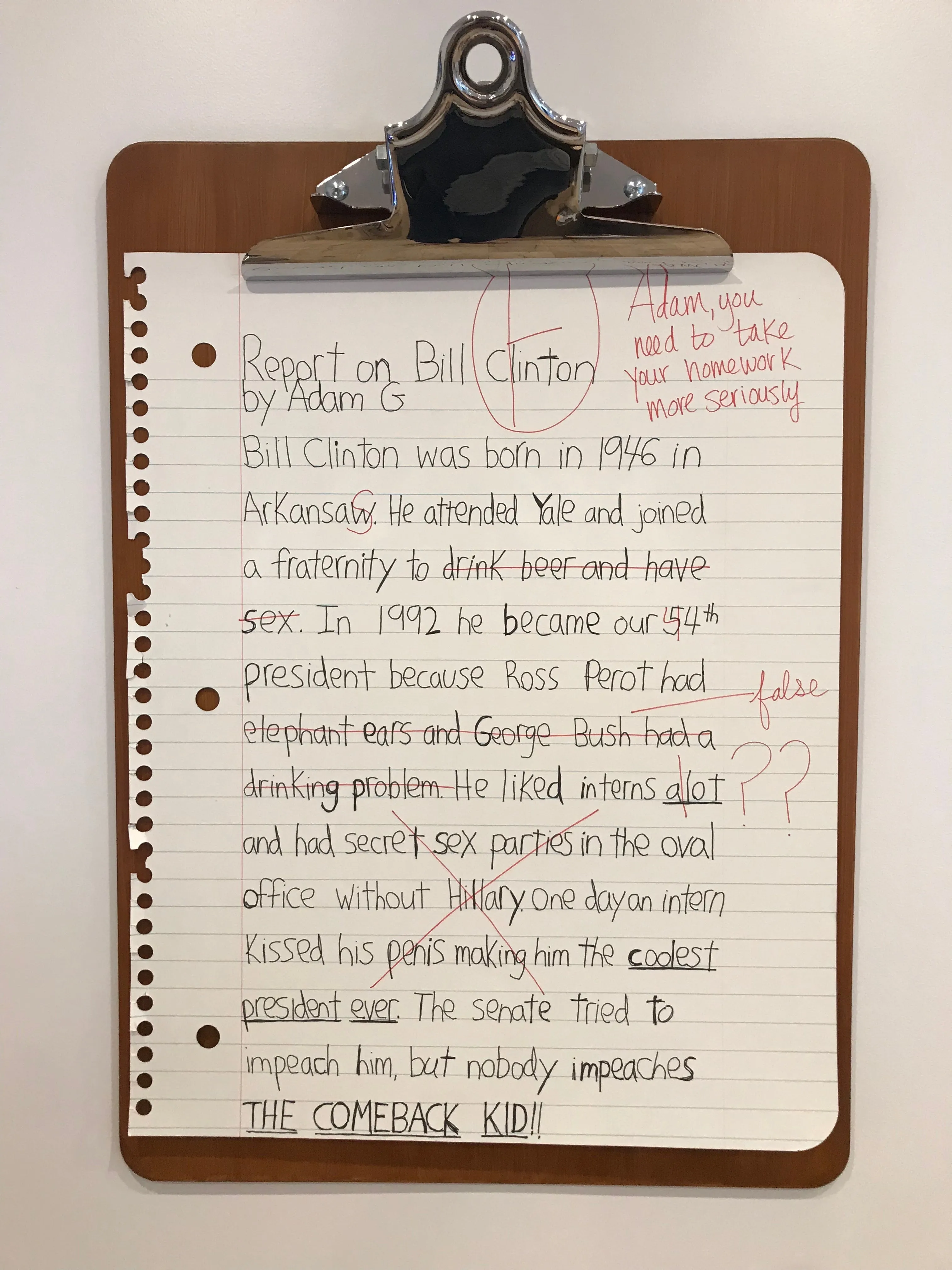 Clinton Report - Limited Edition Print on custom clipboard