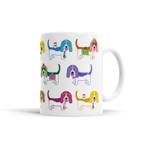 Colorful Basset Hound Mug