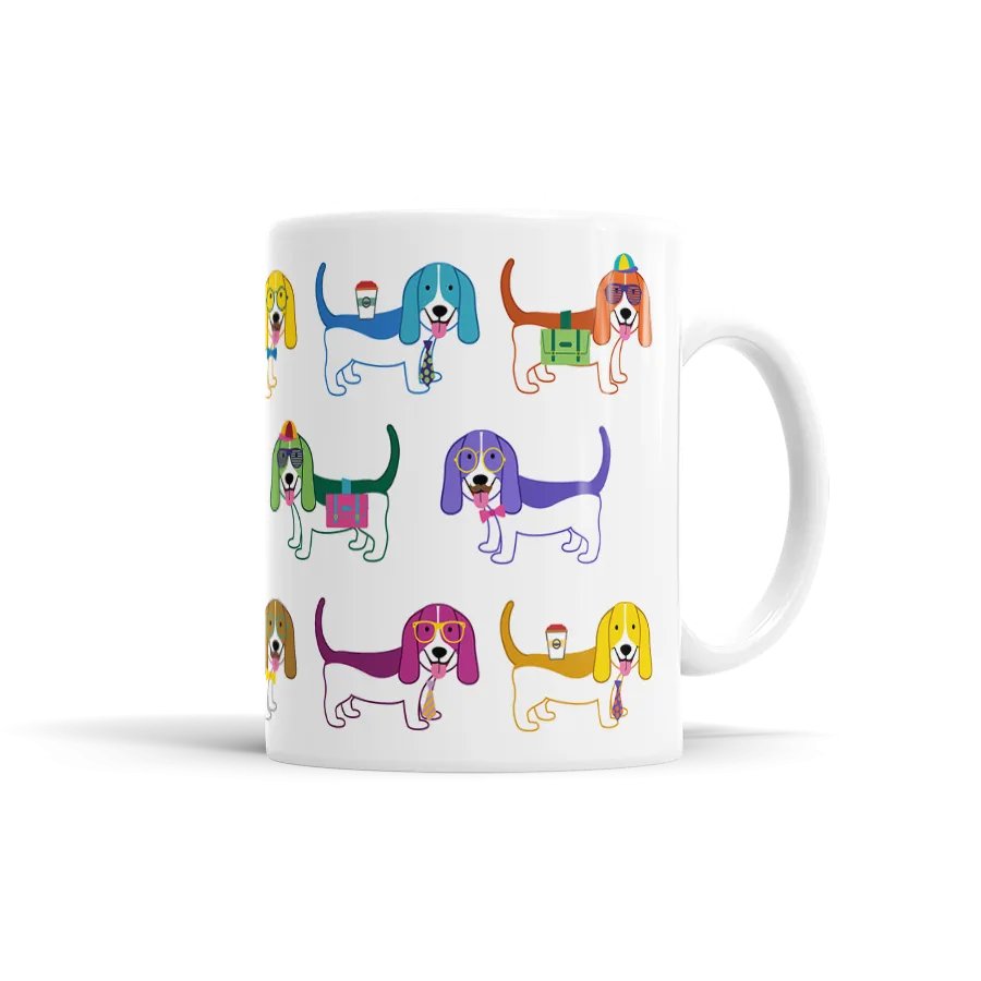 Colorful Basset Hound Mug