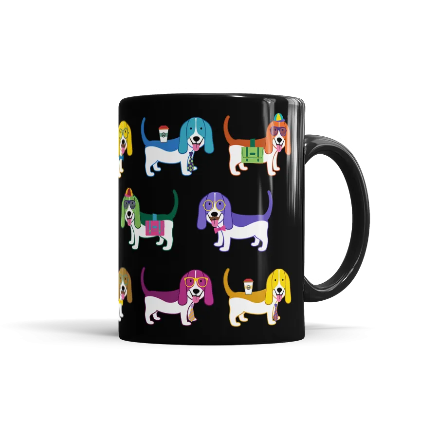 Colorful Basset Hound Mug
