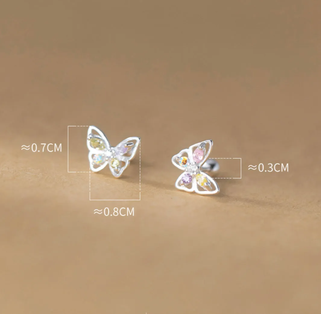 Colorful Butterflies Studs Earrings - SS061