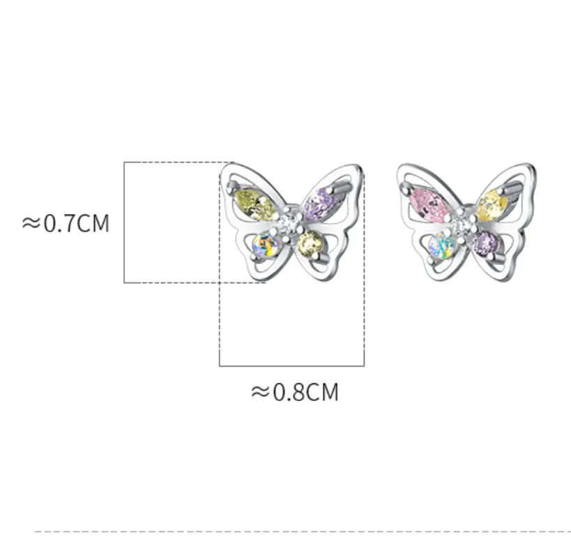 Colorful Butterflies Studs Earrings - SS061