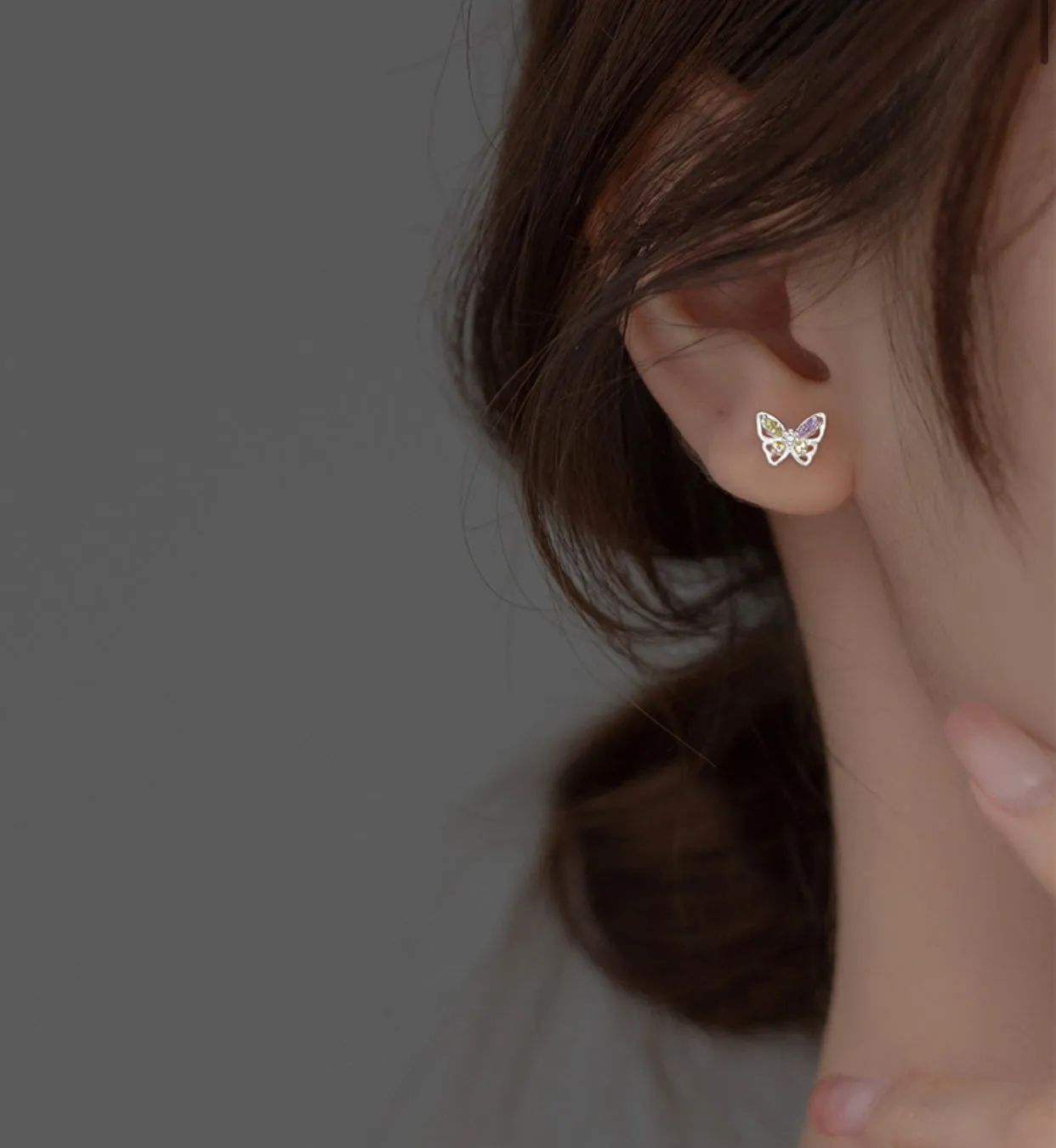 Colorful Butterflies Studs Earrings - SS061