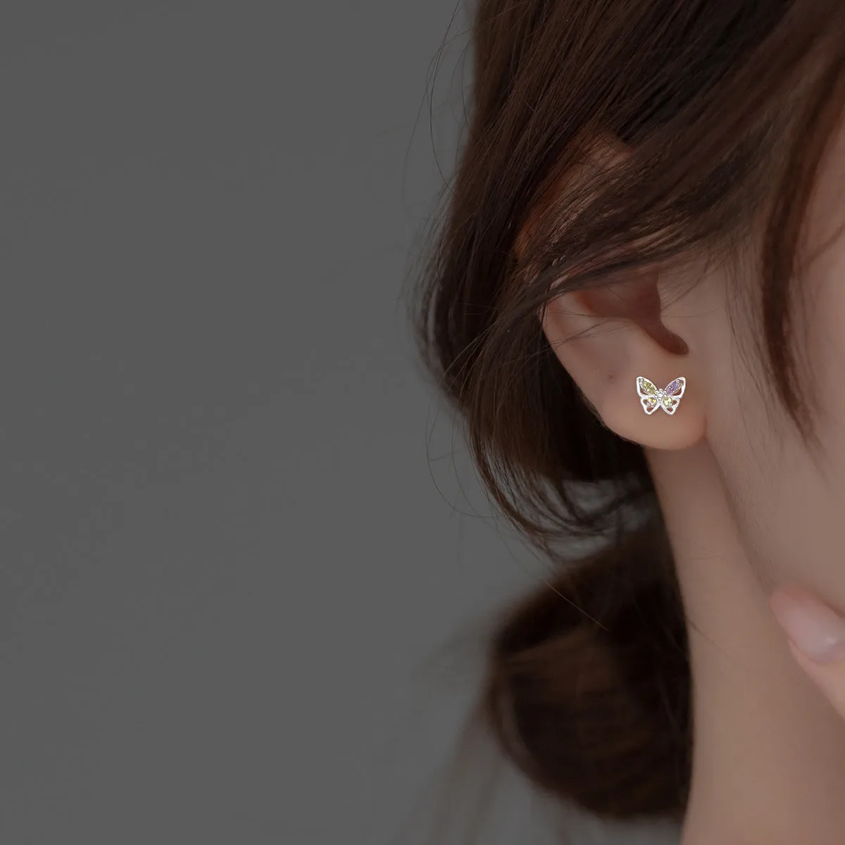 Colorful Butterflies Studs Earrings - SS061