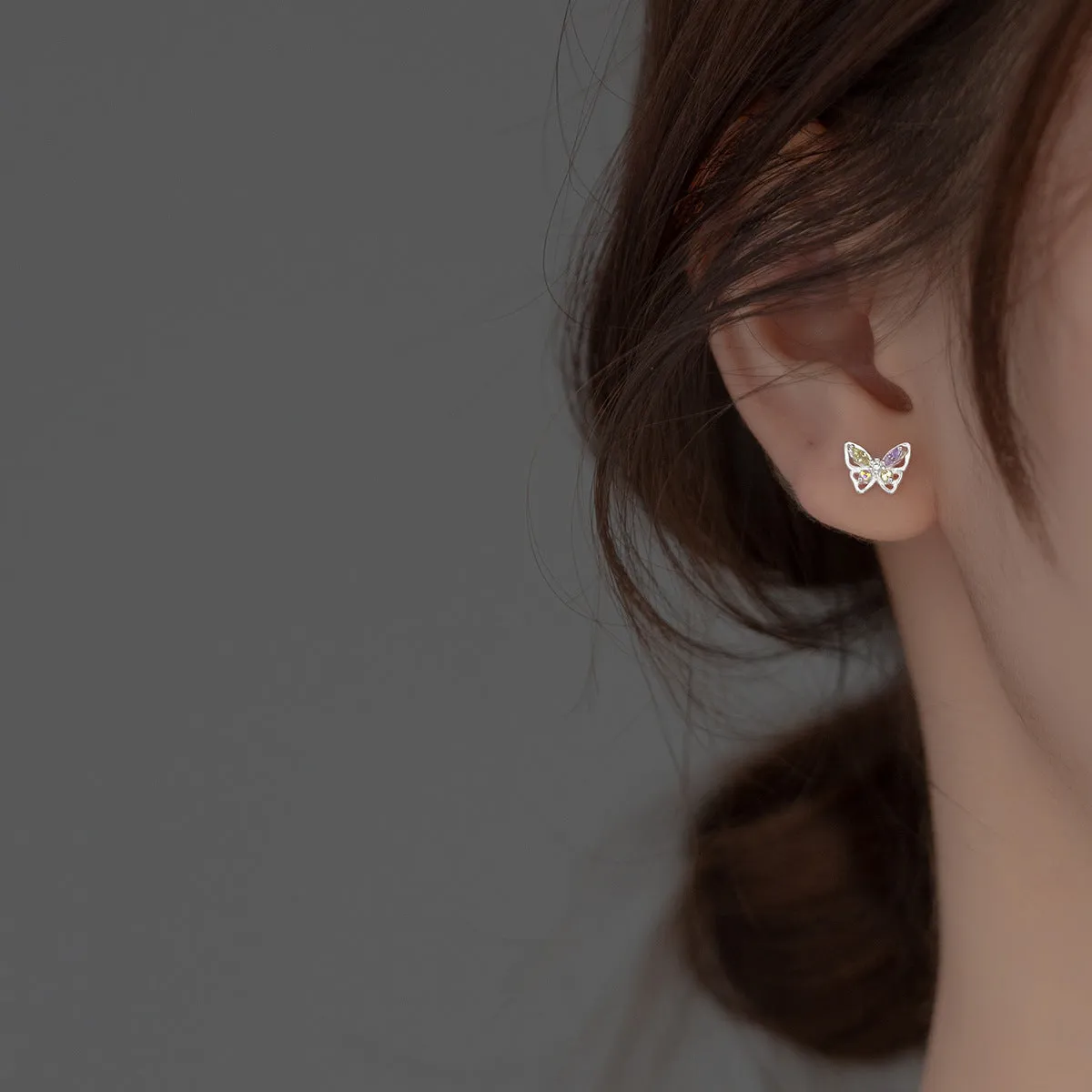 Colorful Butterflies Studs Earrings - SS061