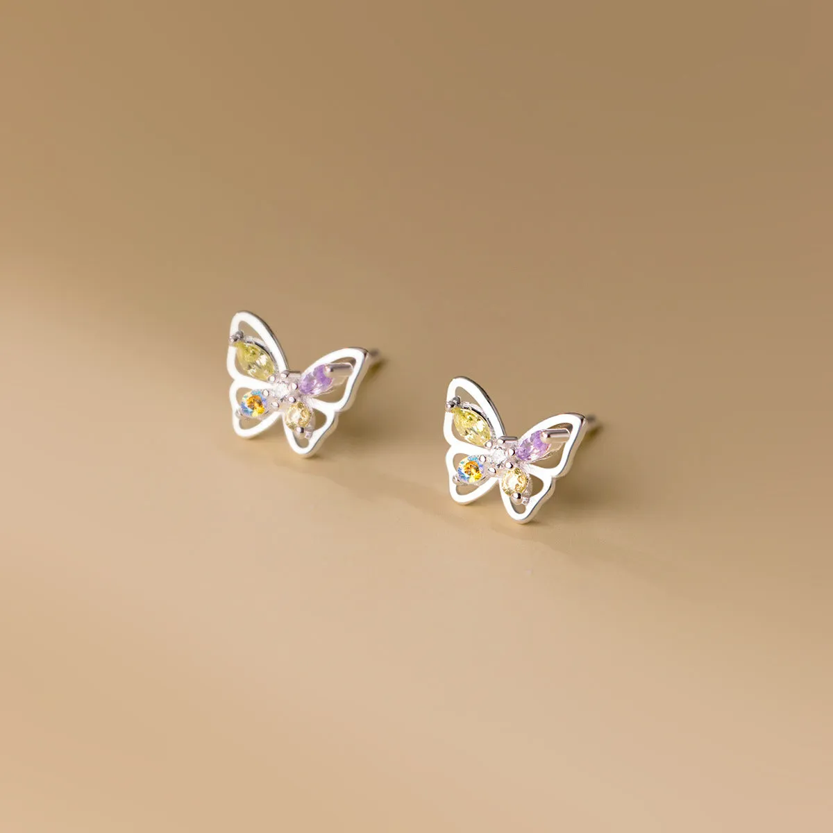 Colorful Butterflies Studs Earrings - SS061