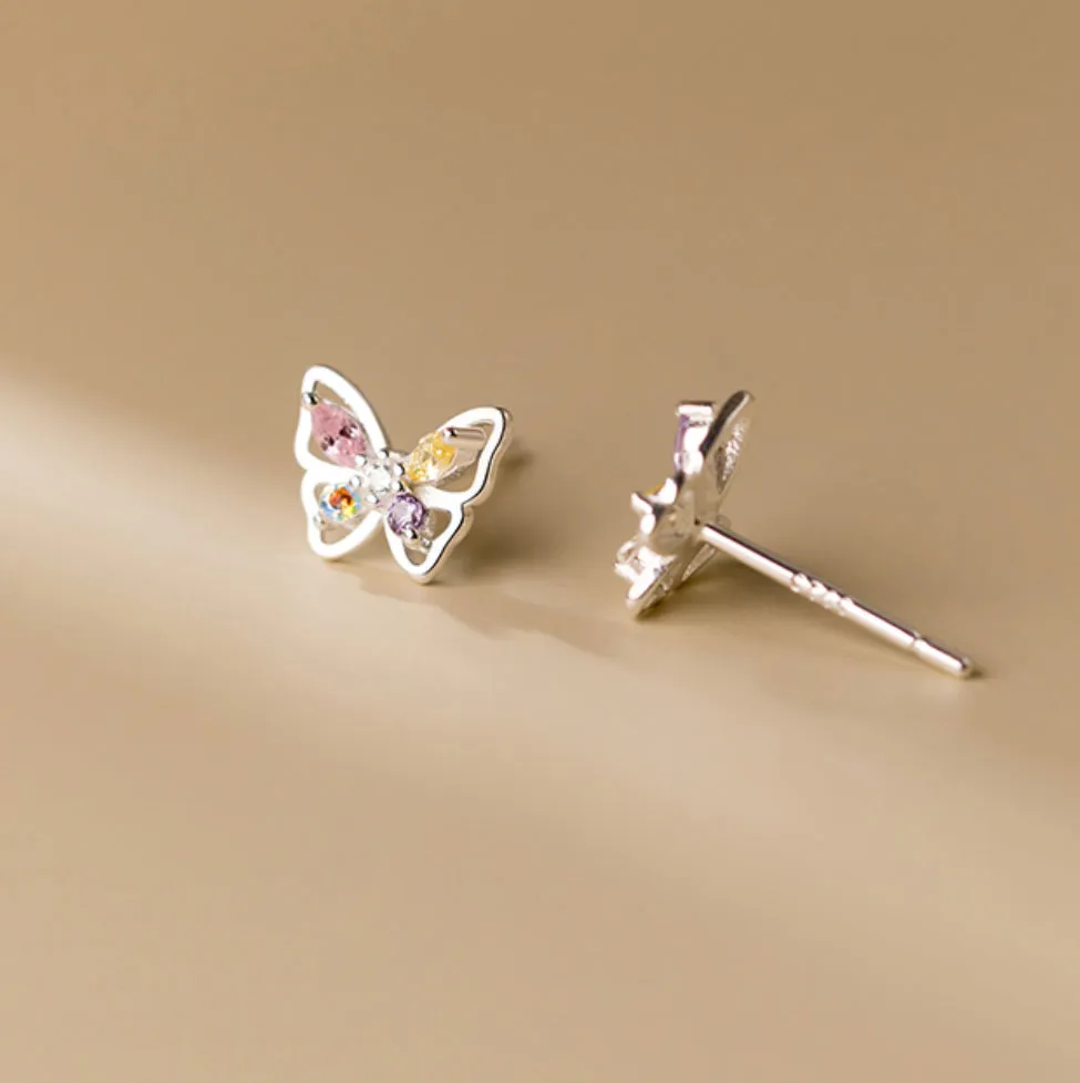 Colorful Butterflies Studs Earrings - SS061
