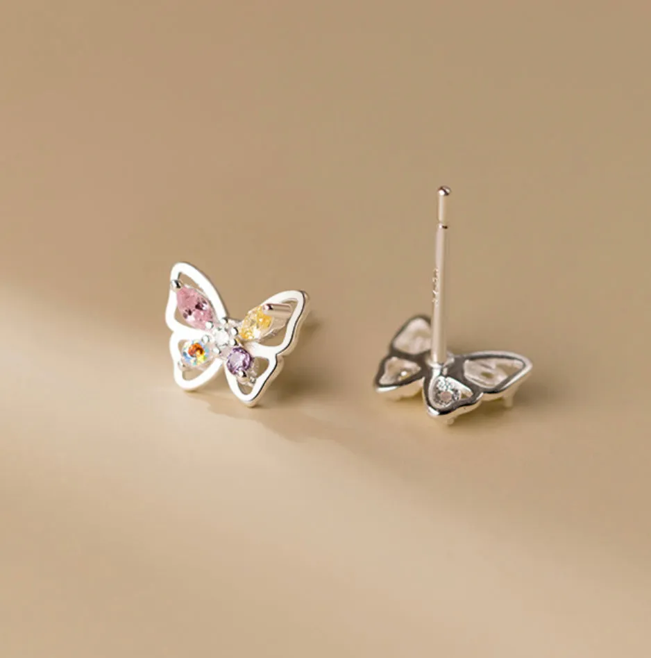 Colorful Butterflies Studs Earrings - SS061