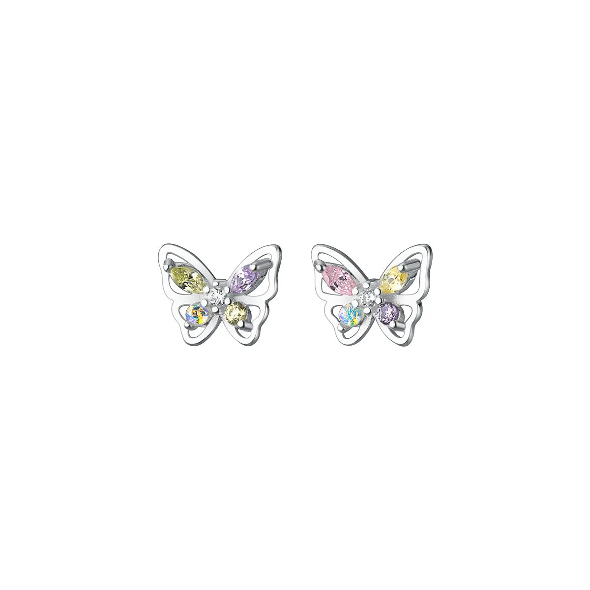 Colorful Butterflies Studs Earrings - SS061