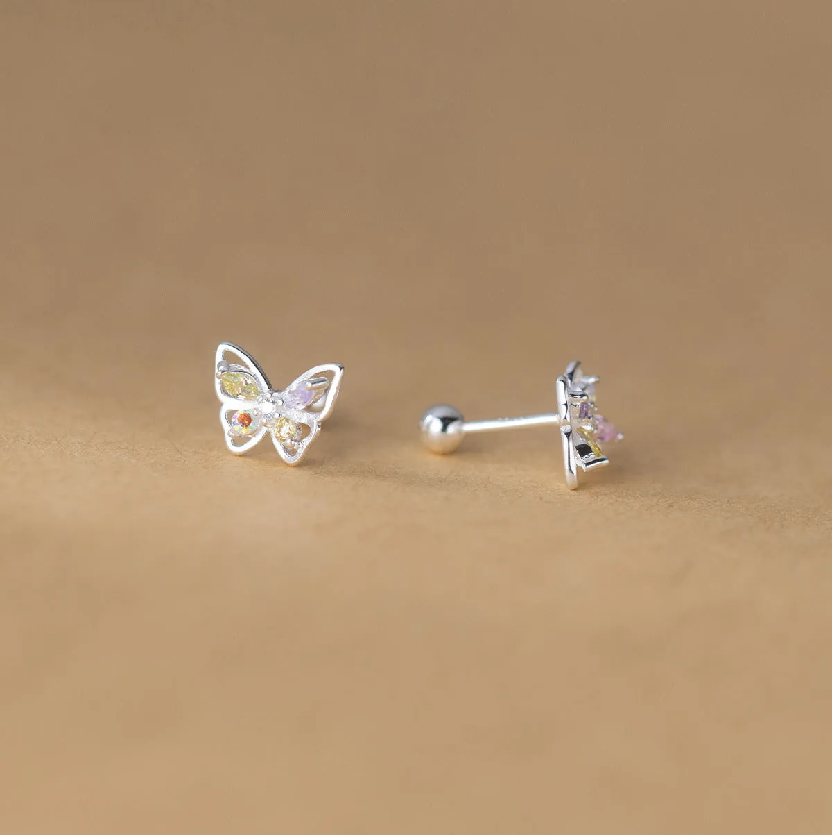 Colorful Butterflies Studs Earrings - SS061