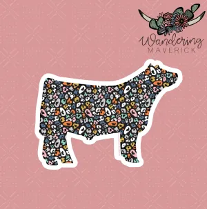 Colorful Cheetah Steer Sticker