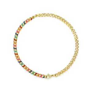 Colorful Cuban Link Anklet