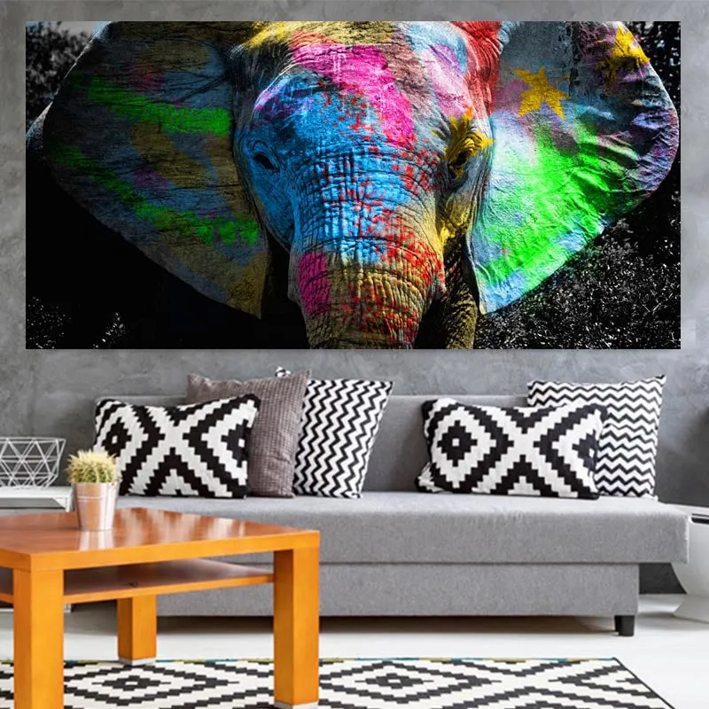 Colorful Elephant Wall Art