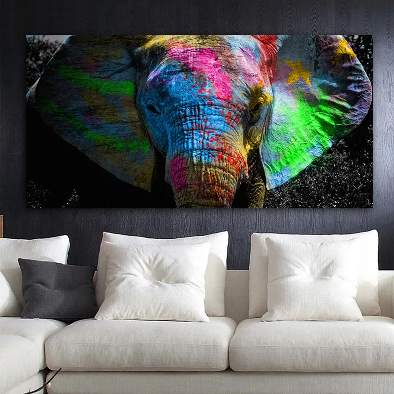 Colorful Elephant Wall Art