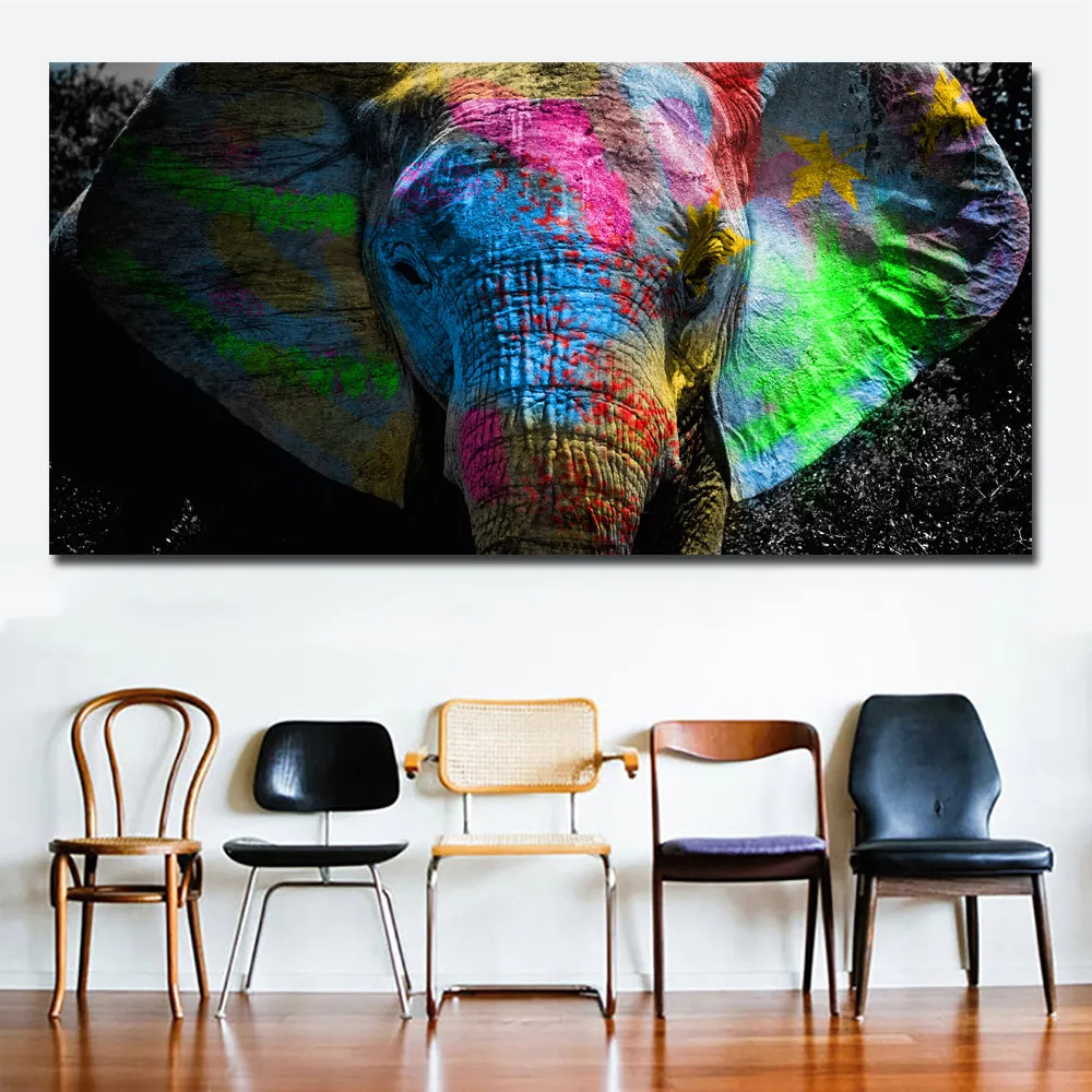 Colorful Elephant Wall Art
