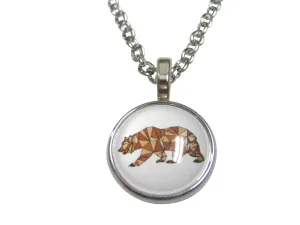 Colorful Geometric Bear Pendant Necklace