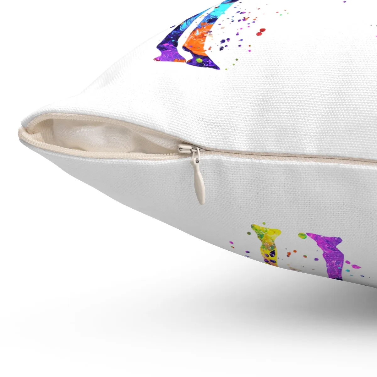 Colorful Giraffe Square Pillow