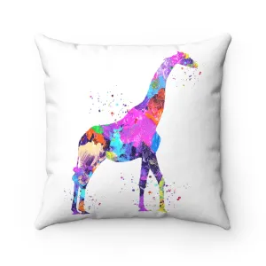 Colorful Giraffe Square Pillow