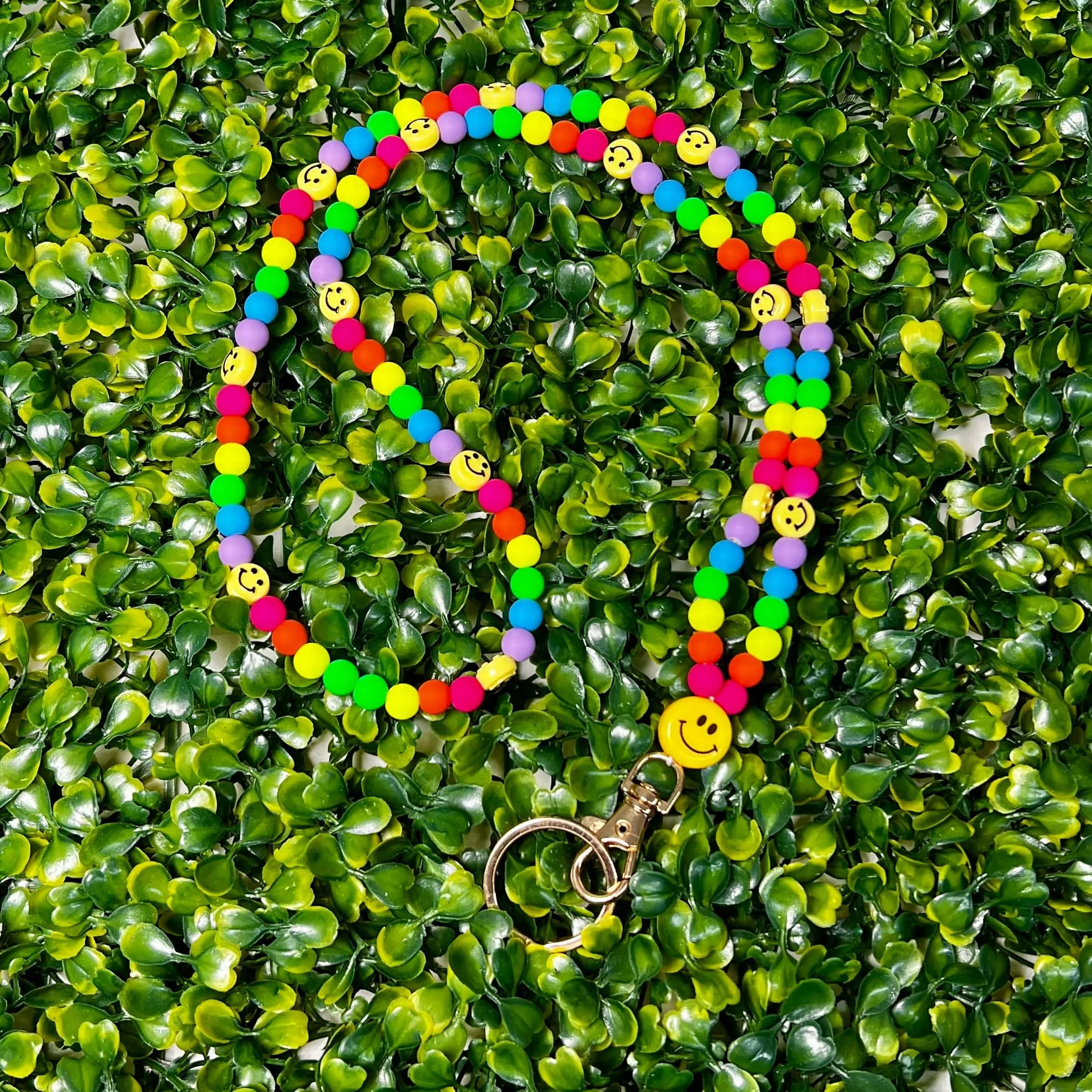 Colorful Happy Beaded Lanyards