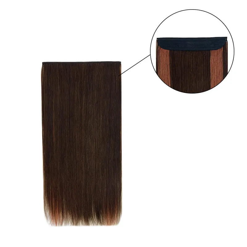 Colorful Highlighted Halo Human Hair Extensions For Thin Hair Full Volume All Shades
