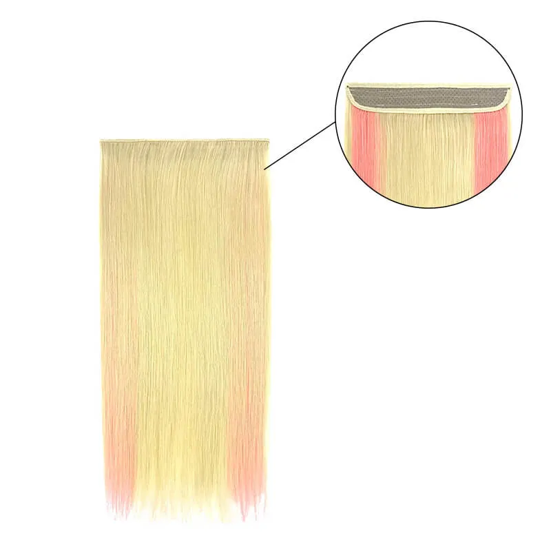 Colorful Highlighted Halo Human Hair Extensions For Thin Hair Full Volume All Shades