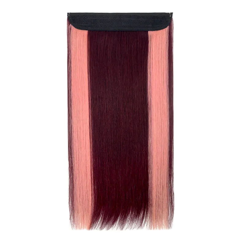 Colorful Highlighted Halo Human Hair Extensions For Thin Hair Full Volume All Shades