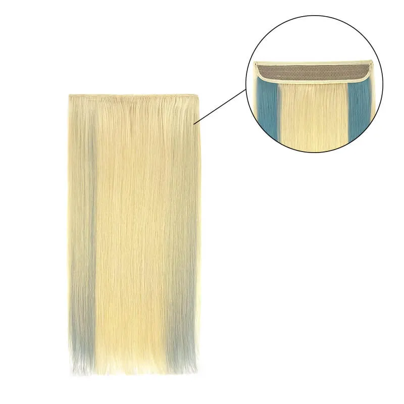 Colorful Highlighted Halo Human Hair Extensions For Thin Hair Full Volume All Shades
