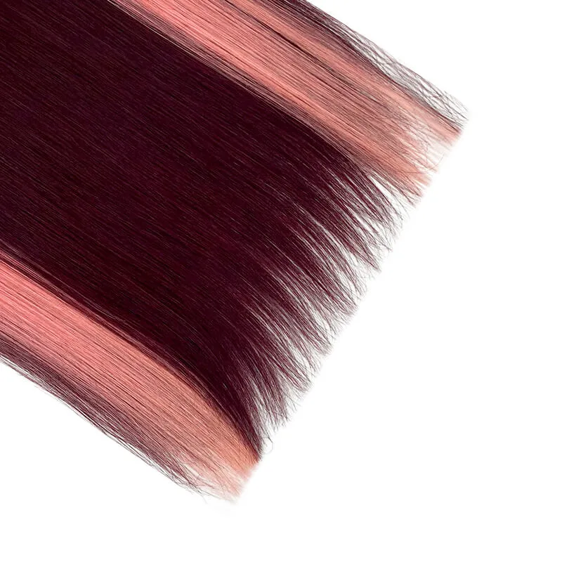 Colorful Highlighted Halo Human Hair Extensions For Thin Hair Full Volume All Shades