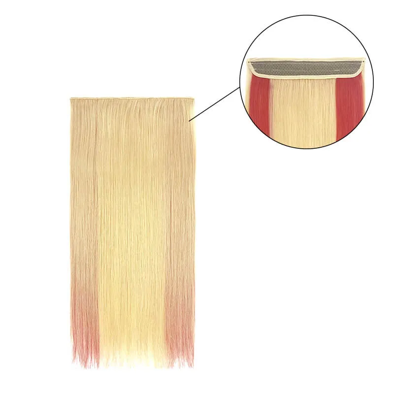 Colorful Highlighted Halo Human Hair Extensions For Thin Hair Full Volume All Shades
