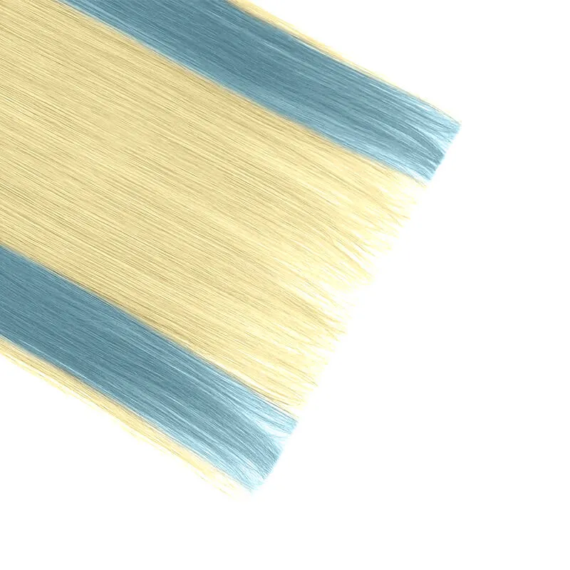 Colorful Highlighted Halo Human Hair Extensions For Thin Hair Full Volume All Shades