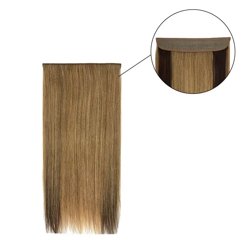 Colorful Highlighted Halo Human Hair Extensions For Thin Hair Full Volume All Shades