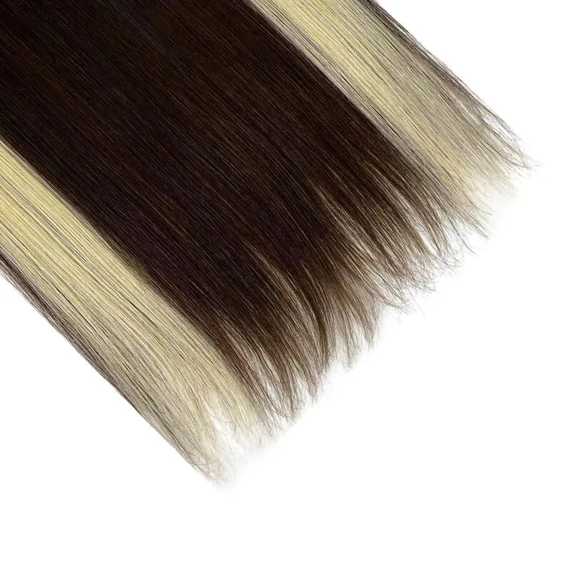 Colorful Highlighted Halo Human Hair Extensions For Thin Hair Full Volume All Shades