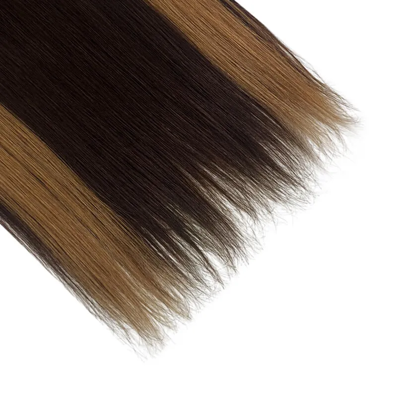 Colorful Highlighted Halo Human Hair Extensions For Thin Hair Full Volume All Shades