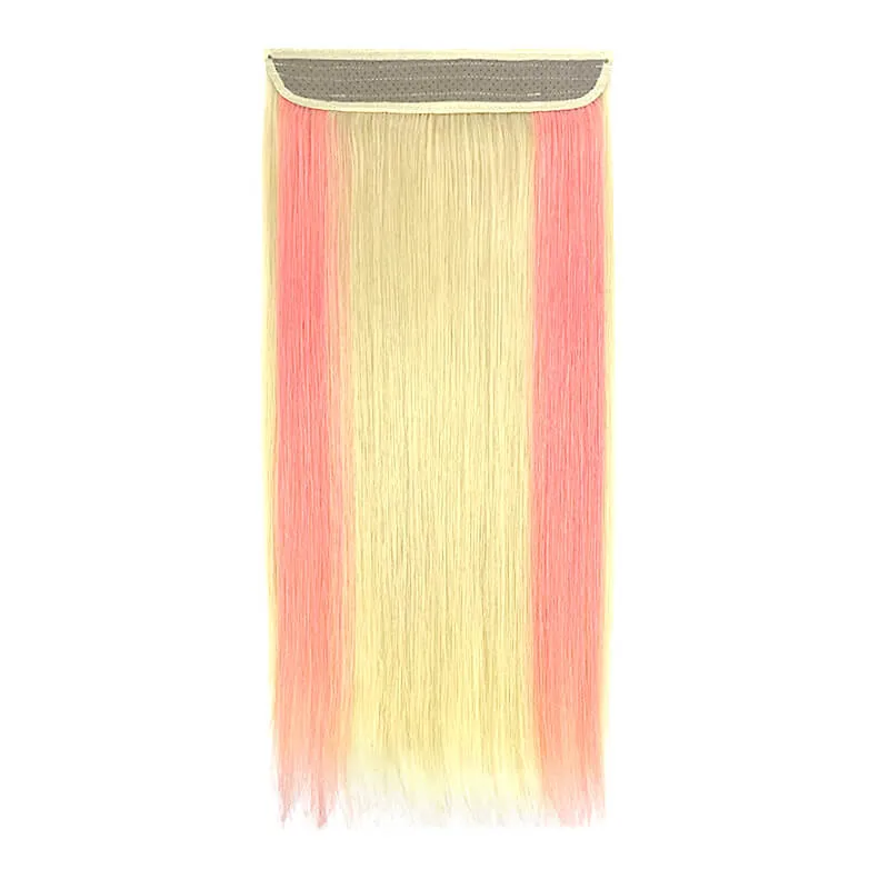 Colorful Highlighted Halo Human Hair Extensions For Thin Hair Full Volume All Shades