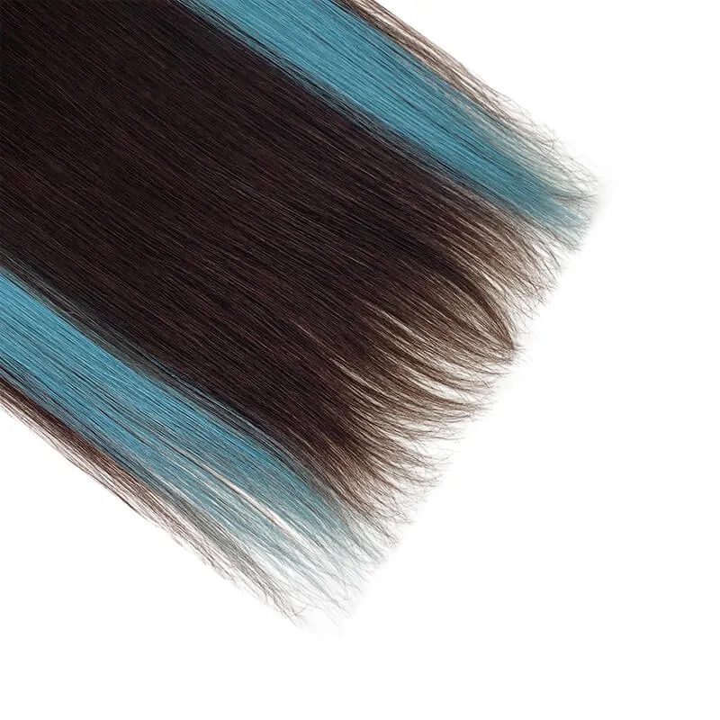 Colorful Highlighted Halo Human Hair Extensions For Thin Hair Full Volume All Shades