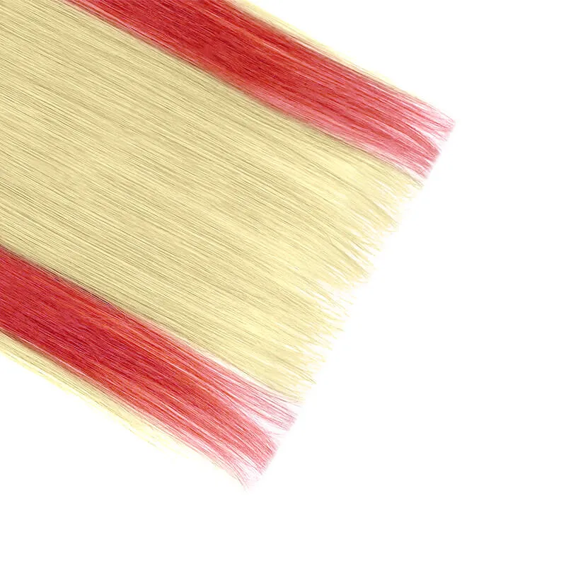 Colorful Highlighted Halo Human Hair Extensions For Thin Hair Full Volume All Shades