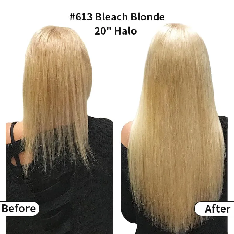 Colorful Highlighted Halo Human Hair Extensions For Thin Hair Full Volume All Shades