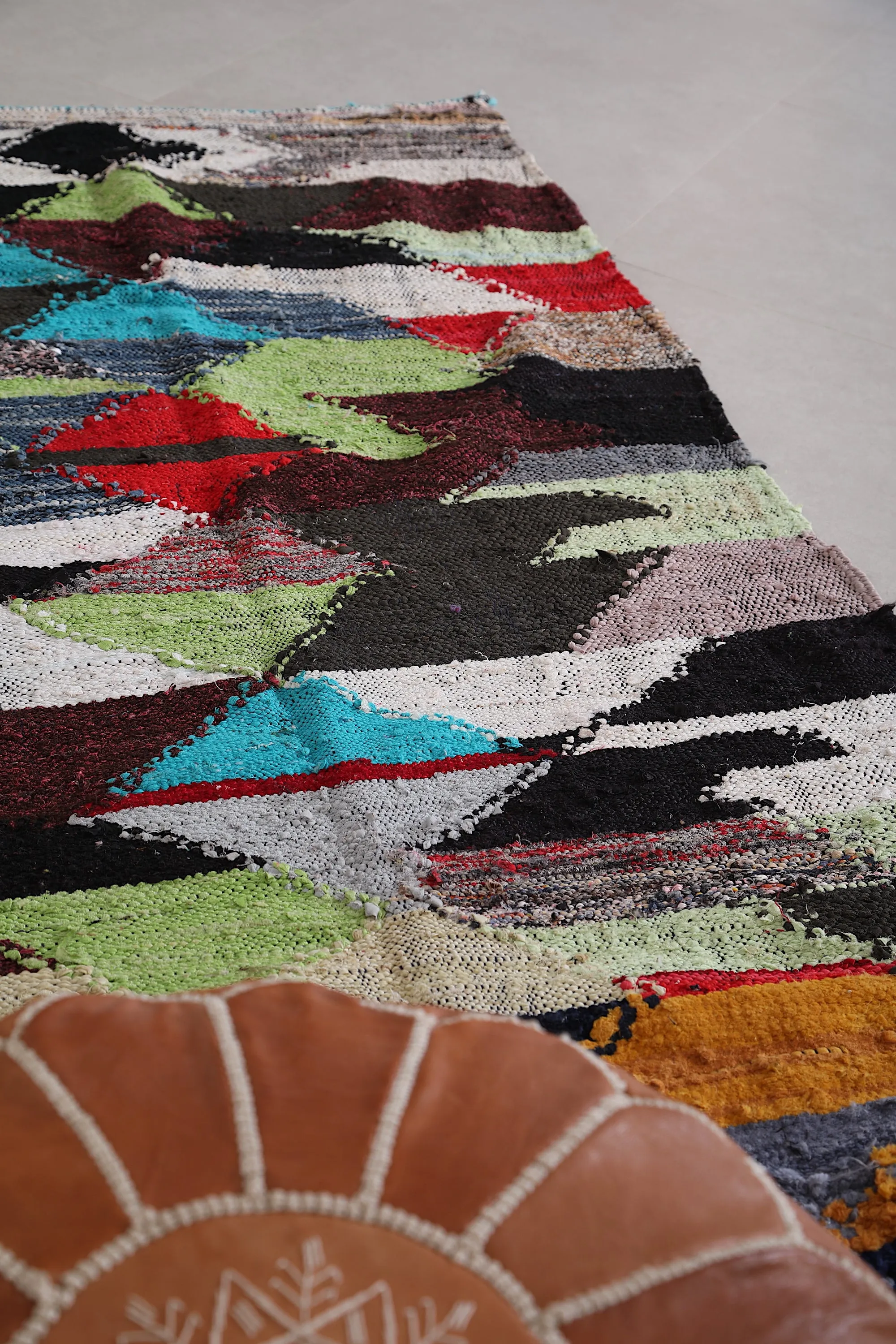 Colorful Kilim Rug 3.5 x 7.3 Feet - Moroccan Bohemian Charm