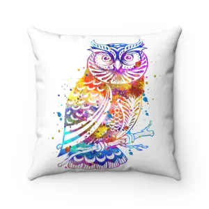 Colorful Owl Square Pillow