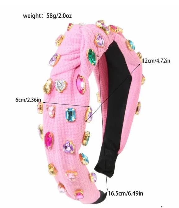 Colorful Rhinestone Knotted Headband